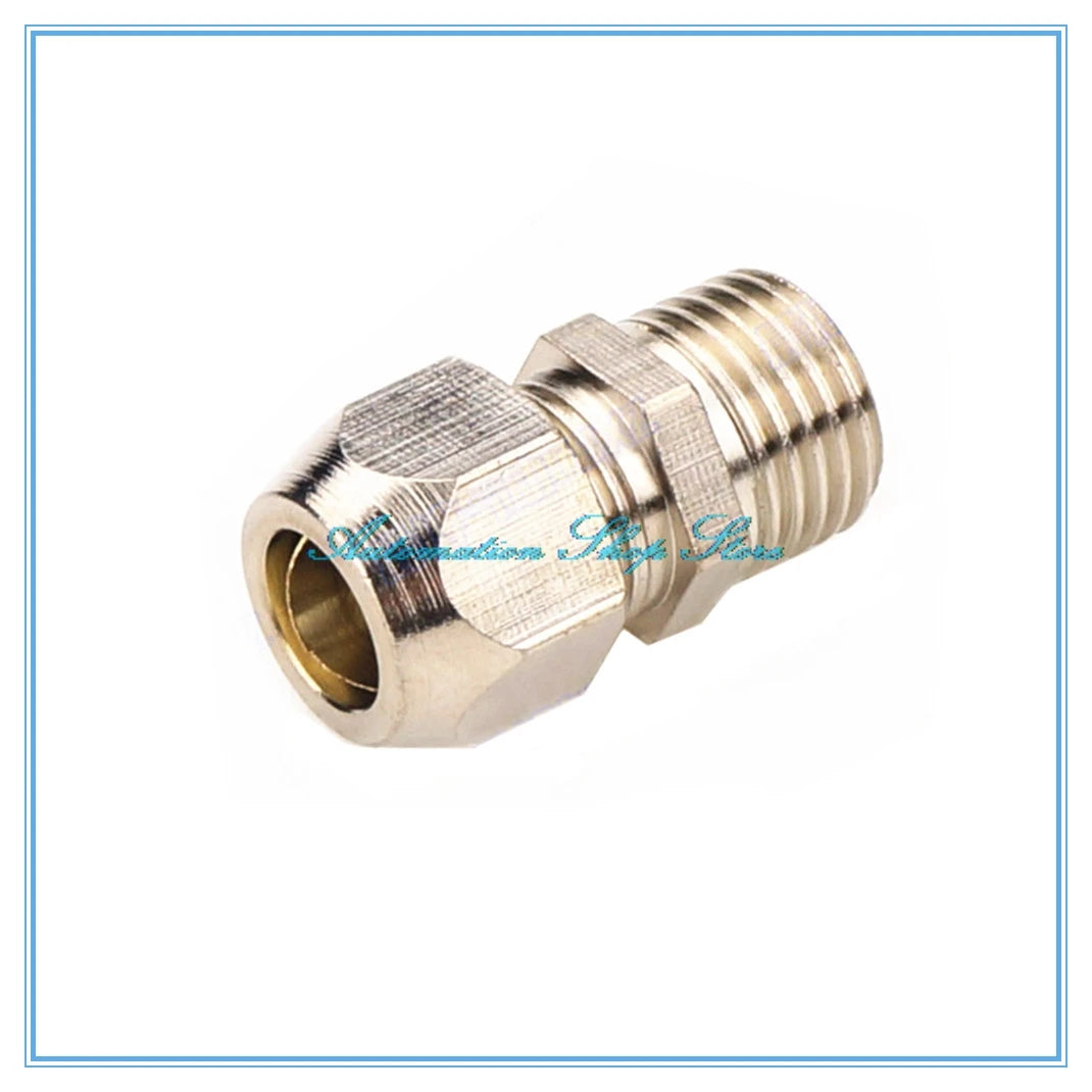NPT Male Thread Compression Tube Fitting 4–12mm OD | M5–1/2" Compression Tube Fitting Richie's OD12mm to 04
