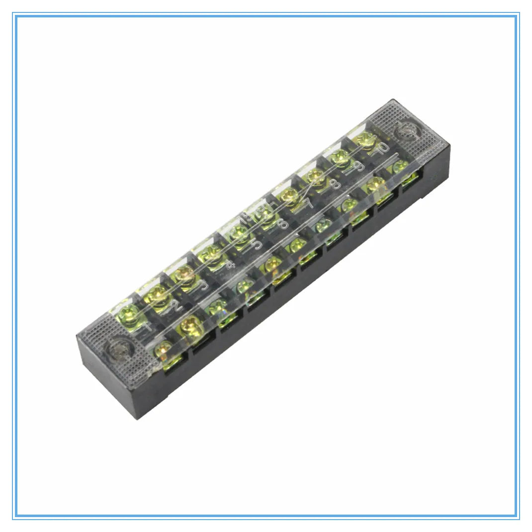 Dual Row Screw Terminal Block 600V 15A TB-1510 – 10 Pin Terminal Block Strip Richie's Default Title