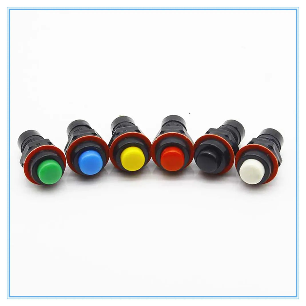 10mm Self-Lock Push Button Switch AC 250V/1A SPST Round Cap Push Button Switch Richie's