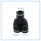 3-Way Y Shape Push-In Pneumatic Fitting 4–12mm OD Hose Connector Pneumatic Tube Fitting Richie's 12-10mm