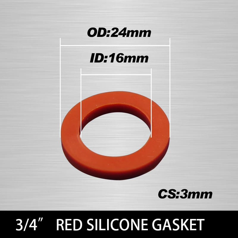 Rubber Silicone PTFE Flat Gasket Sealing Rings 1/2" 3/4" 1" Pipe Gasket Washer Richie's RSilicon (16X24X3) 20pcs Bag