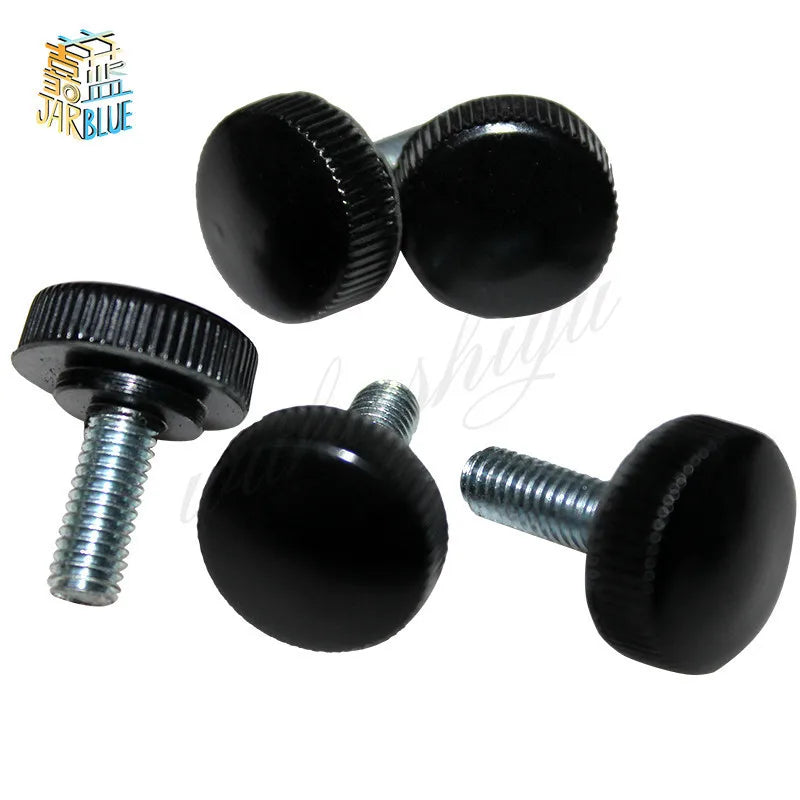 10pcs Black Plastic Knurled Thumb Screws M3 M4 Hand Tighten Knobs Thumb Screw Knobs Richie's M4 12mm