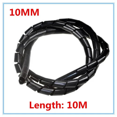 PE Spiral Cable Sleeve Wrap Black White 4–10mm Wire Organizer Spiral Cable Sleeve Richie's 10mm