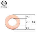 10Pcs DIN7603 Copper Crush Washers M6–M20 Sealing Gaskets Copper Sealing Washers Richie's