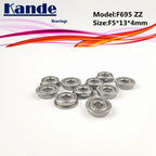 F695ZZ Bearings 10pcs Miniature Flanged Deep Groove Ball 5×13×4mm Miniature Ball Bearings Richie's