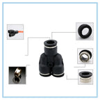 3-Way Y Shape Push-In Pneumatic Fitting 4–12mm OD Hose Connector Pneumatic Tube Fitting Richie's