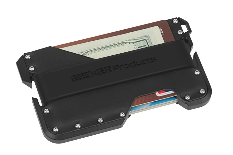ZEEKER RFID Blocking Aluminum Leather Minimalist Card Wallet RFID Card Wallet Richie's black metal black 1