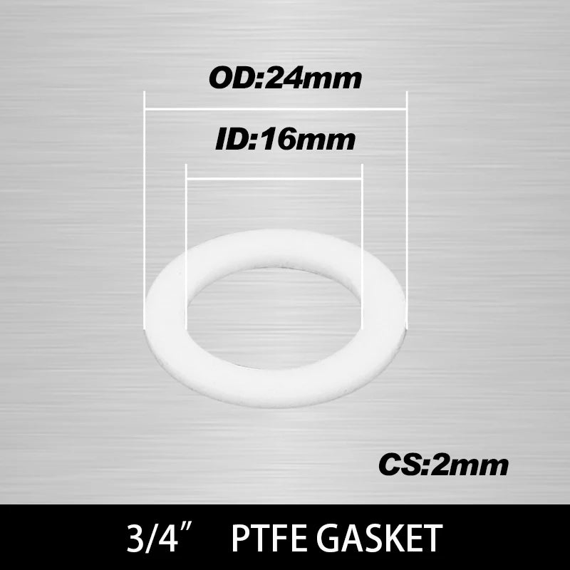 Rubber Silicone PTFE Flat Gasket Sealing Rings 1/2" 3/4" 1" Pipe Gasket Washer Richie's PTFE (16X24X2) 20pcs Bag