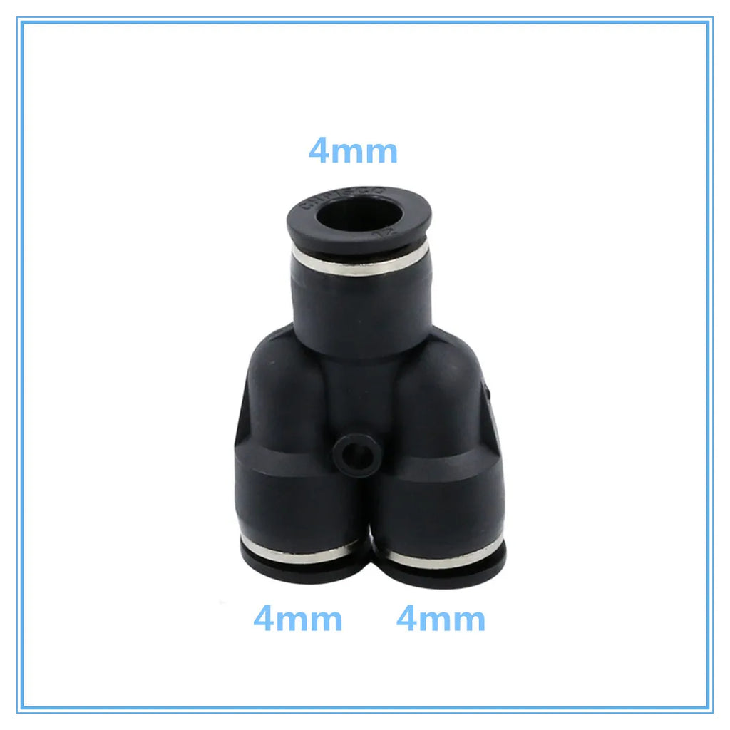 3-Way Y Shape Push-In Pneumatic Fitting 4–12mm OD Hose Connector Pneumatic Tube Fitting Richie's 4mm