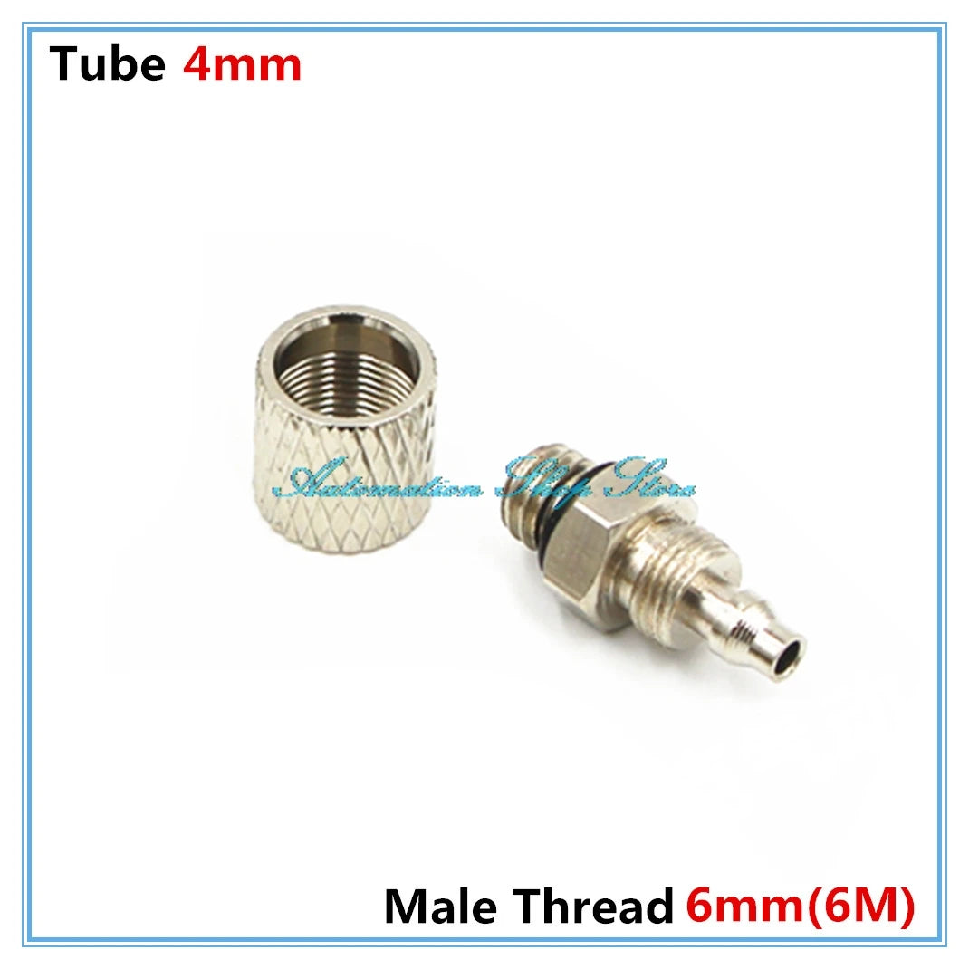 5Pcs M3 M5 M6 Male Thread Pneumatic Quick Coupler 4mm 6mm Pneumatic Pipe Fittings Richie's 4mm x 6M