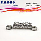 F695ZZ Bearings 10pcs Miniature Flanged Deep Groove Ball 5×13×4mm Miniature Ball Bearings Richie's