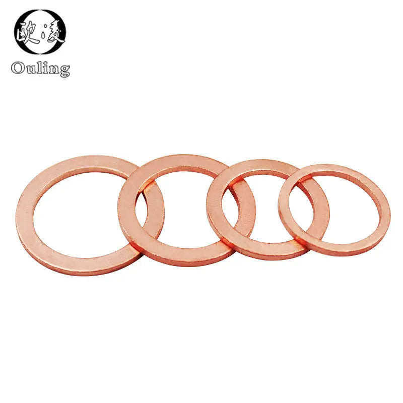 10Pcs DIN7603 Copper Crush Washers M6–M20 Sealing Gaskets Copper Sealing Washers Richie's