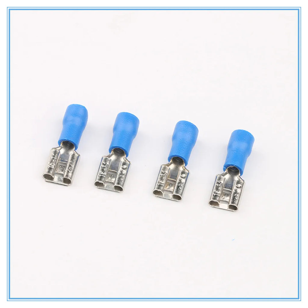 100pcs FDD2-250 Female Insulated Crimp Terminals Blue 16-14 AWG Crimp Terminals Richie's