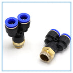 Y-Shape Pneumatic Tee Fitting 4–12MM BSP Male 3-Way Connector Pneumatic Fitting Richie's