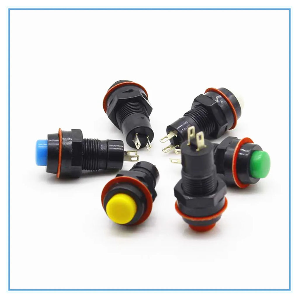 10mm Self-Lock Push Button Switch AC 250V/1A SPST Round Cap Push Button Switch Richie's
