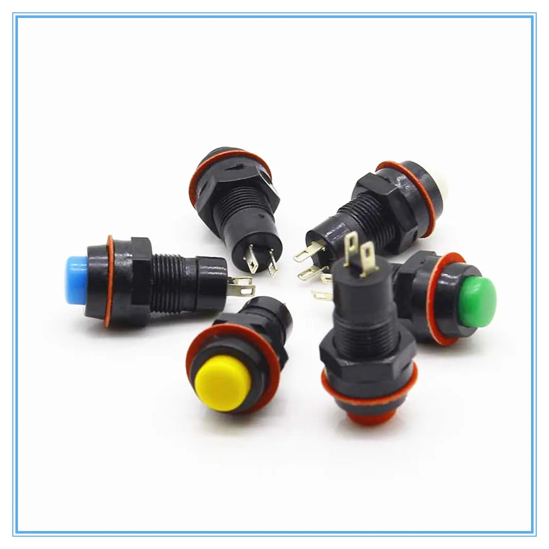 10mm Self-Lock Push Button Switch AC 250V/1A SPST Round Cap Push Button Switch Richie's