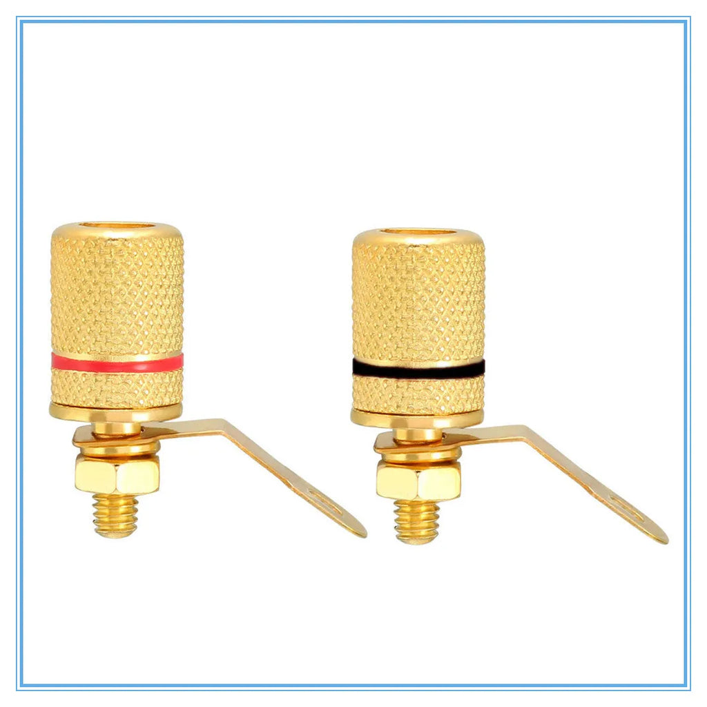 2Pcs Gold Plated 4mm Banana Jack Binding Post Speaker Connectors Binding Post Connector Richie's Default Title