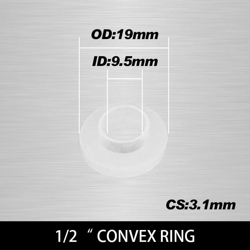 Rubber Silicone PTFE Flat Gasket Sealing Rings 1/2" 3/4" 1" Pipe Gasket Washer Richie's Convex (9.5X19X3.1) 20pcs Bag