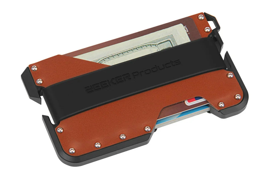 ZEEKER RFID Blocking Aluminum Leather Minimalist Card Wallet RFID Card Wallet Richie's black metal brown 1