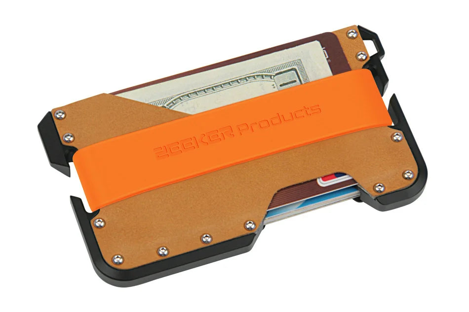 ZEEKER RFID Blocking Aluminum Leather Minimalist Card Wallet RFID Card Wallet Richie's black metal khaki 2