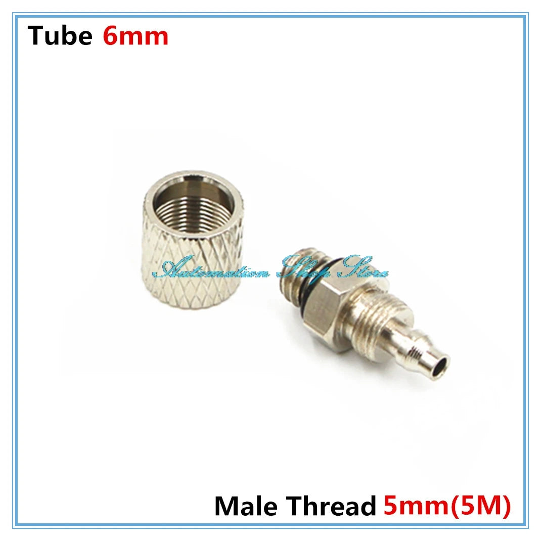 5Pcs M3 M5 M6 Male Thread Pneumatic Quick Coupler 4mm 6mm Pneumatic Pipe Fittings Richie's 6mm x 5M