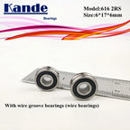 2pcs U606-2RS Wire Ball Bearing 606 2RS 6x17x6mm Deep Groove Ball Bearing Richie's