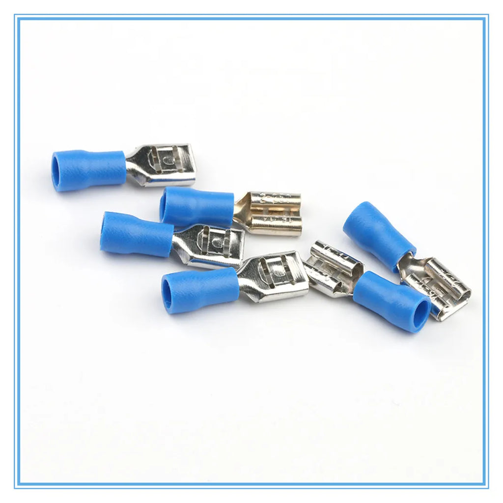 100pcs FDD2-250 Female Insulated Crimp Terminals Blue 16-14 AWG Crimp Terminals Richie's