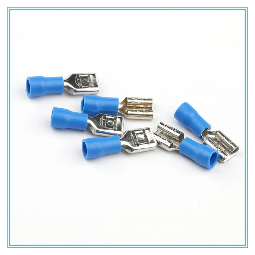 100pcs FDD2-250 Female Insulated Crimp Terminals Blue 16-14 AWG Crimp Terminals Richie's