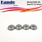 F695ZZ Bearings 10pcs Miniature Flanged Deep Groove Ball 5×13×4mm Miniature Ball Bearings Richie's