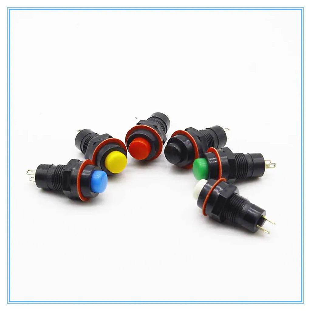 10mm Self-Lock Push Button Switch AC 250V/1A SPST Round Cap Push Button Switch Richie's Blue Self-Lock