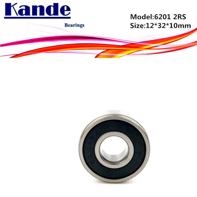 4PCS 6201-2RS Deep Groove Ball Bearings ABEC-5 12x32x10mm Ball Bearing Set Richie's