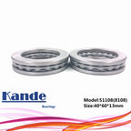 Kande 2pcs 51108 Flat Thrust Ball Bearing 40x60x13mm ABEC-1 Thrust Ball Bearing Richie's