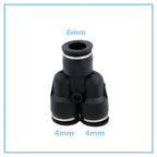 3-Way Y Shape Push-In Pneumatic Fitting 4–12mm OD Hose Connector Pneumatic Tube Fitting Richie's 6-4mm