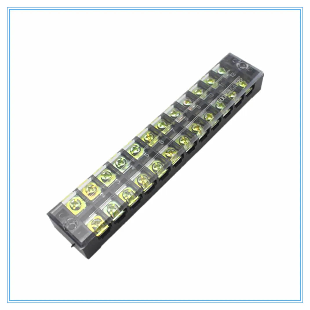 Dual Row Screw Terminal Block Strip 600V 15A TB-1512 Terminal Block Strip Richie's Default Title
