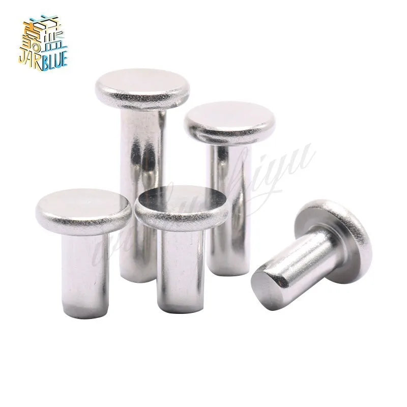 Stainless Steel Flat Head Solid Rivets M4 M5 M6 GB109 | JARBLUE Solid Rivets Richie's M4 50Pcs 6mm