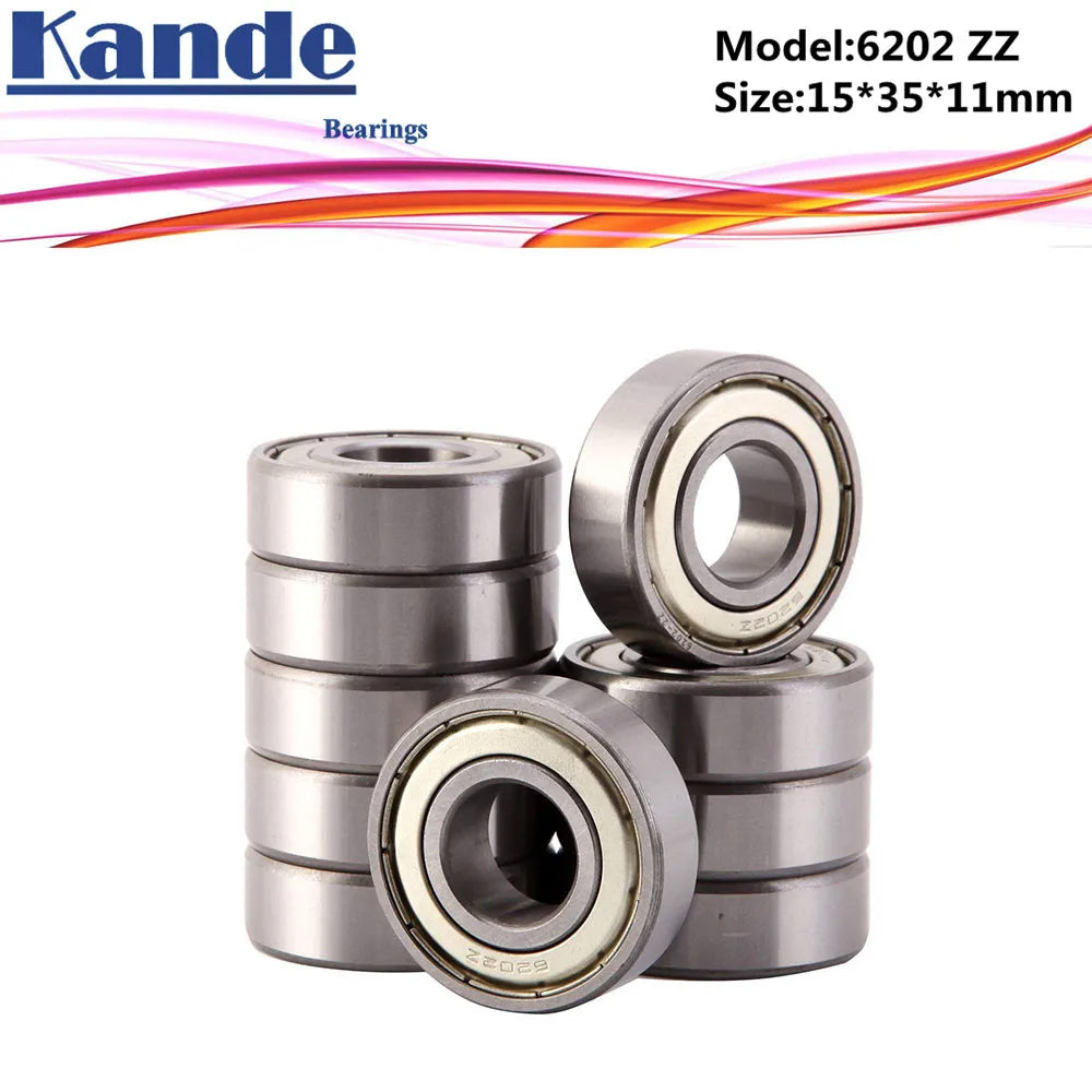 Kande 4PCS 6202ZZ ABEC-5 Deep Groove Ball Bearing 15x35x11mm Ball Bearing Richie's ABEC-5-4pcs