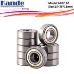 Kande 4PCS 6202ZZ ABEC-5 Deep Groove Ball Bearing 15x35x11mm Ball Bearing Richie's ABEC-5-4pcs