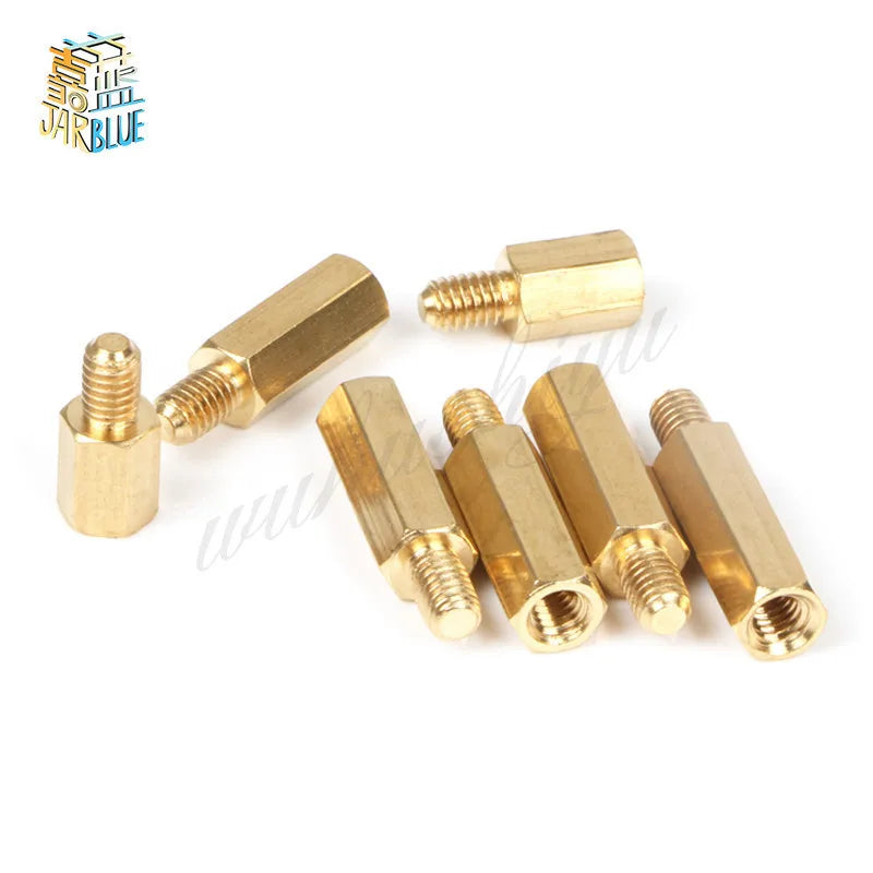 100pcs M3 Hex Brass Standoff Spacers Male to Female Pillar Screws Brass Standoff Spacers Richie's