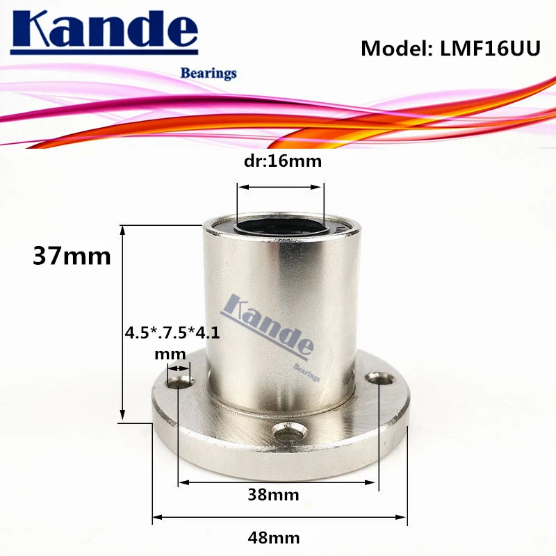 LMF16UU Round Flange Linear Ball Bearing 16mm – 2pcs Linear Ball Bearing Richie's