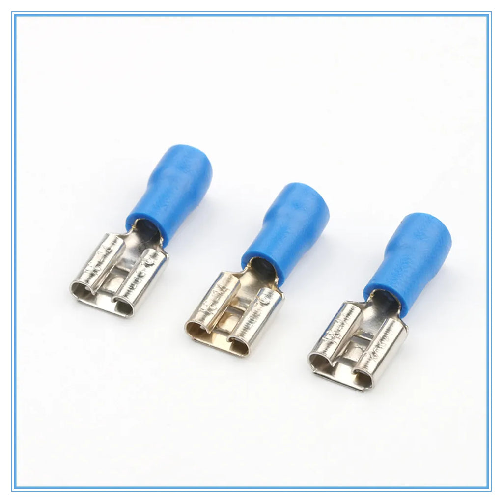 100pcs FDD2-250 Female Insulated Crimp Terminals Blue 16-14 AWG Crimp Terminals Richie's