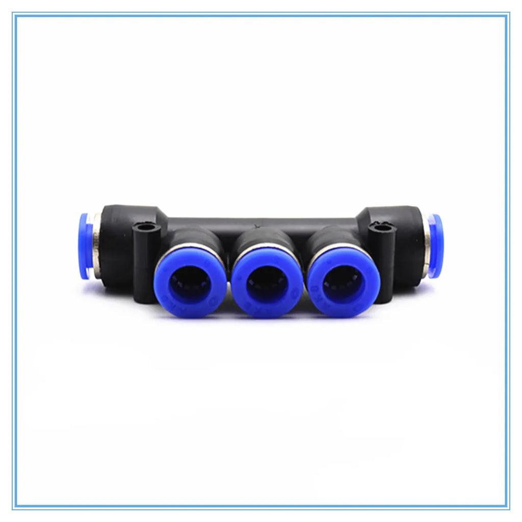 5-Way Push-In Pneumatic Fitting 4–12mm OD Hose Quick Connect Pneumatic Fitting Richie's