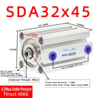SDA32 Double Acting Compact Air Cylinder 32mm Bore | Multi-Stroke Pneumatic Air Cylinder Richie's Stroke 45mm Bore 32mm