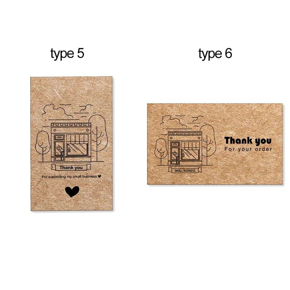 Kraft Paper Thank You Cards for Small Business – 30 Pack Thank You Cards Richie's