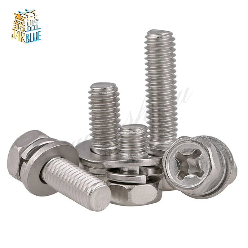SEM Screws Hex Head Washer M3–M8 Stainless Steel | 1–50 Pcs SEM Combination Screws Richie's M3 20pcs 6mm