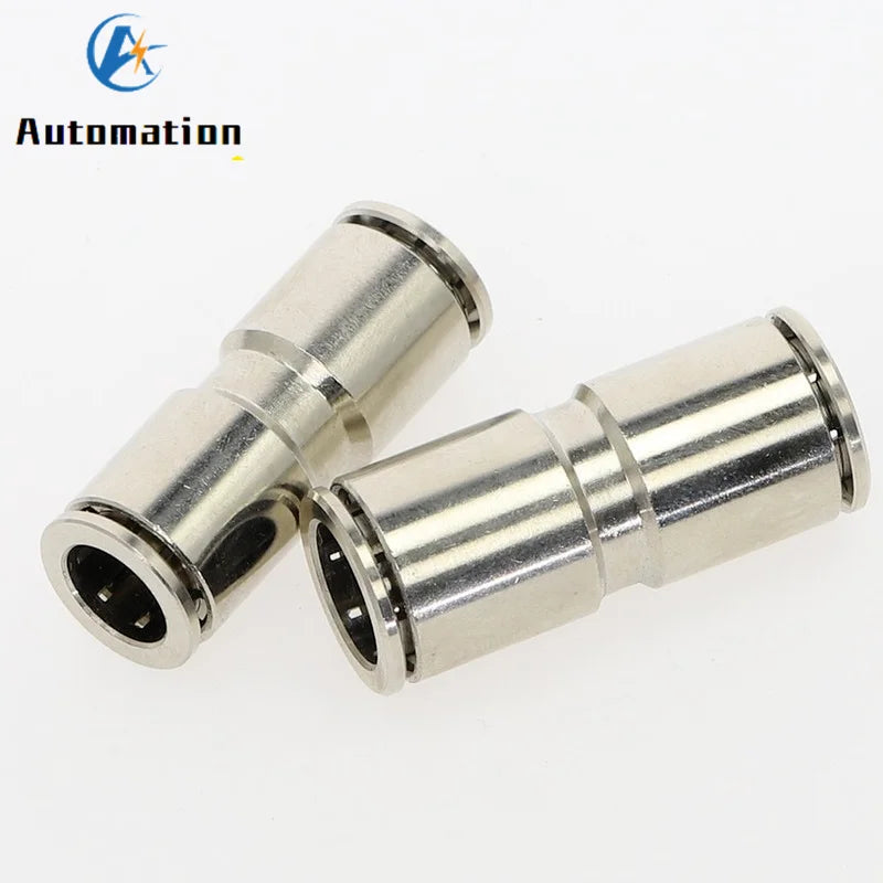 Nickel-Plated Copper Push-In Pneumatic Fittings 4–10mm OD Pneumatic Push Fitting Richie's
