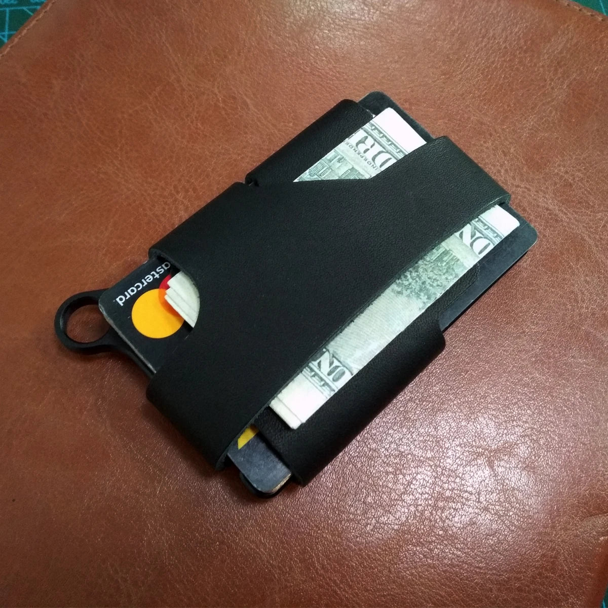 Zeeker Minimalist Tactical Front Pocket Wallet | Leather & Steel Tactical Slim Wallet Richie's