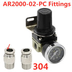 AR2000-02 G1/4" Pneumatic Pressure Regulator with EU Fittings Pneumatic Pressure Regulator Richie's AR2000-02-304-PC AR2000-02