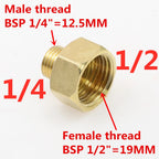 Brass BSP Male to Female Pipe Adapter 1/8"–3/4" Fitting Brass Pipe Fitting Richie's 02 M x 04 F