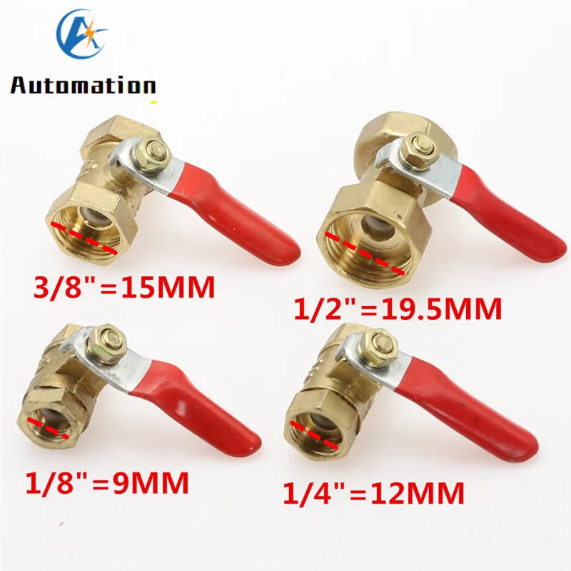 Brass Mini Ball Valve 1/4" 3/8" 1/2" BSP Female Thread Fitting Brass Ball Valve Richie's