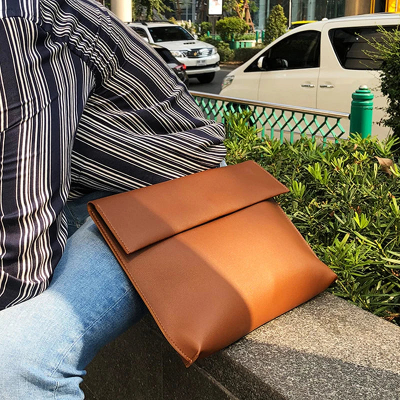 Women's Vintage PU Leather Envelope Clutch Briefcase Bag Envelope Clutch Briefcase Richie's